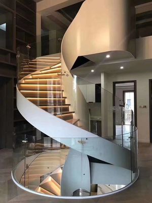 La balaustra Frameless trasparente ha curvato il vetro laminato