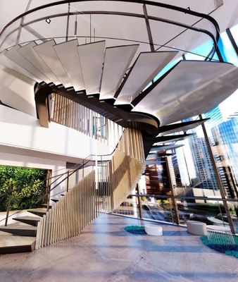 La balaustra Frameless trasparente ha curvato il vetro laminato