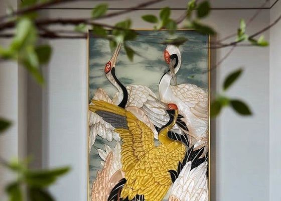 Pannello di vetro smaltato lustrato rivestito ceramico della decorazione con gli uccelli