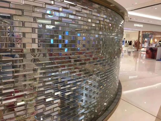 Blocchetti di vetro 80mm antislittamento della finestra del bagno di effetto dello specchio