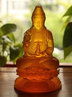 Orientale Liuli tradizionale Sapphire Vivid Crystal Buddha