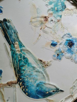 Il piano ha temperato fisicamente il vetro fuso decorativo crollato